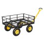 Wózek VEVOR 544,31 kg, wózek transportowy, wózek ogrodowy, wózek na sprzęt, wózek ręczny 2 w 1 z oponami terenowymi, zdejmowanymi bocznymi panelami z siatki i uchwytem obrotowym o 180°, żółto-czarny