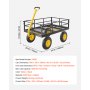Wózek ręczny VEVOR 544,31 kg, wózek transportowy, wózek ogrodowy, wózek narzędziowy, wózek ręczny 2 w 1 z oponami terenowymi, zdejmowanymi bocznymi panelami z siatki i rączką obracaną o 180°