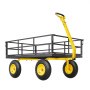 Wózek ręczny VEVOR 544,31 kg, wózek transportowy, wózek ogrodowy, wózek narzędziowy, wózek ręczny 2 w 1 z oponami terenowymi, zdejmowanymi bocznymi panelami z siatki i rączką obracaną o 180°