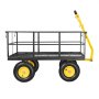 Wózek VEVOR 116,8 x 76 x 77,5 cm, wózek transportowy 635 kg, wózek ogrodowy, wózek na sprzęt, wózek ręczny 2 w 1, z oponami terenowymi, zdejmowanymi bocznymi panelami z siatki i uchwytem obrotowym o 180°