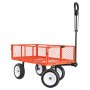 Wózek składany VEVOR, ładowność 408,2 kg, wózek ogrodowy z oponami poliuretanowymi, wózek ręczny z regulowanym uchwytem, ​​zdejmowane panele boczne, wózek transportowy do przymocowania do quada lub traktora, kolor czerwony