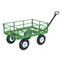 Wózek VEVOR 110x75x67 cm, wózek transportowy, wózek ogrodowy, wózek narzędziowy, wózek ręczny 2 w 1, z oponami terenowymi, zdejmowanymi bocznymi panelami z siatki i rączką obrotową o 180°, zielono-czarny
