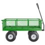 Wózek ręczny VEVOR 408,23 kg, wózek transportowy, wózek narzędziowy, wózek ogrodowy, wózek ręczny z 10-calowymi oponami i zdejmowanymi bocznymi panelami z siatki (możliwość przekształcenia w platformę) oraz rączką obracaną o 180°