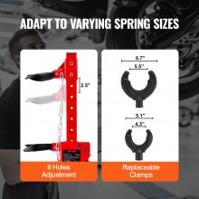 VEVOR 4,5 tonowe narzędzie samochodowe Hydrauliczny napinacz sprężyny 1 tona nominalnej siły nacisku Napinacz kolumny zawieszenia 11-13 cm i 14-17 cm Napinacz kolumny zawieszenia z blokadą sprężynową i szczelną pompą hydrauliczną