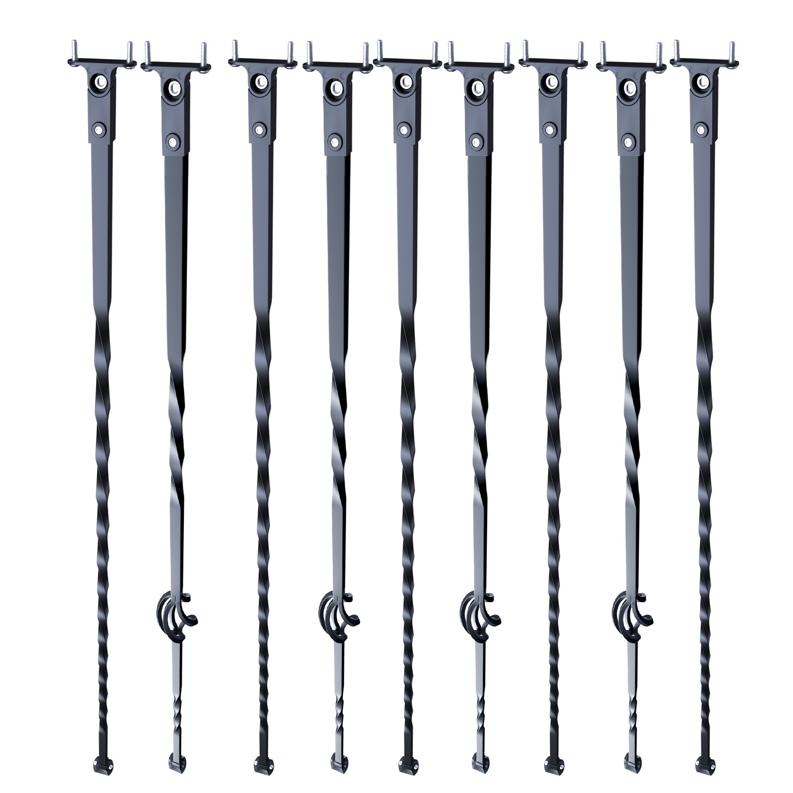VEVOR drążek balustrady, drążek bramy, drążek dekoracyjny, drążek ogrodzeniowy, stal ocynkowana 56 x 56 x 1122 mm, tralki, drążek schodowy, szczeble schodowe, matowa czerń, idealny do schodów i poręczy wewnątrz pomieszczeń