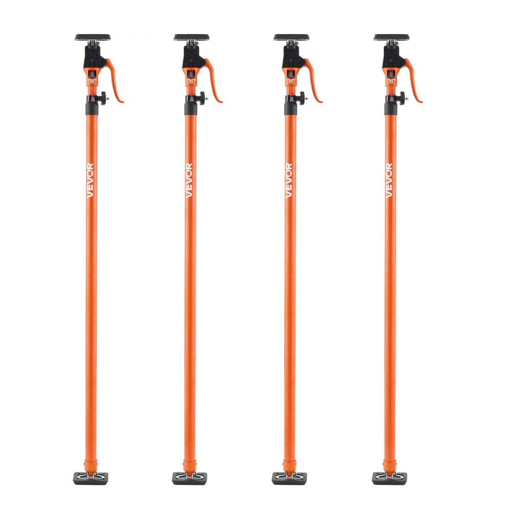Podnośnik podporowy VEVOR obsługiwany jedną ręką, 4 sztuki, podpora sufitowa 125–291 cm, teleskopowy stalowy podnośnik podporowy, podpora montażowa o udźwigu do 90 kg do montażu szafek, podnoszenia płyt gipsowo-kartonowych, słupków ładunkowych