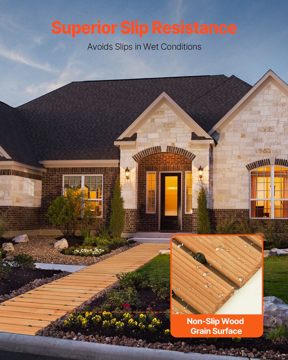 VEVOR Ścieżka ogrodowa, rozkładana, 244x43 cm, rozkładana drewniana ścieżka, ścieżka zewnętrzna z drewna cedrowego z połączeniem linowym, stopień ogrodowy, stopień drewniany, ścieżka, ścieżki w ogrodzie, na podwórku, na patio, idealna na wesela