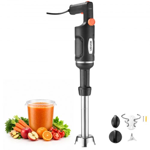 VEVOR Elektryczny blender ręczny 500 W Wałek miksujący 305 mm 4000–20000 obr./min Mikser ręczny do zup i sosów, silnik z czystej miedzi, regulacja prędkości, głowica z 3 ostrzami ze stali nierdzewnej, z uchwytem ściennym