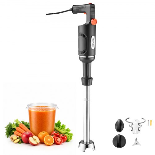 VEVOR Elektryczny blender ręczny 500 W Wał miksujący 406 mm 4000–20000 obr./min Mikser ręczny do zup i sosów, silnik z czystej miedzi, regulacja prędkości, głowica z 3 ostrzami ze stali nierdzewnej, z uchwytem ściennym