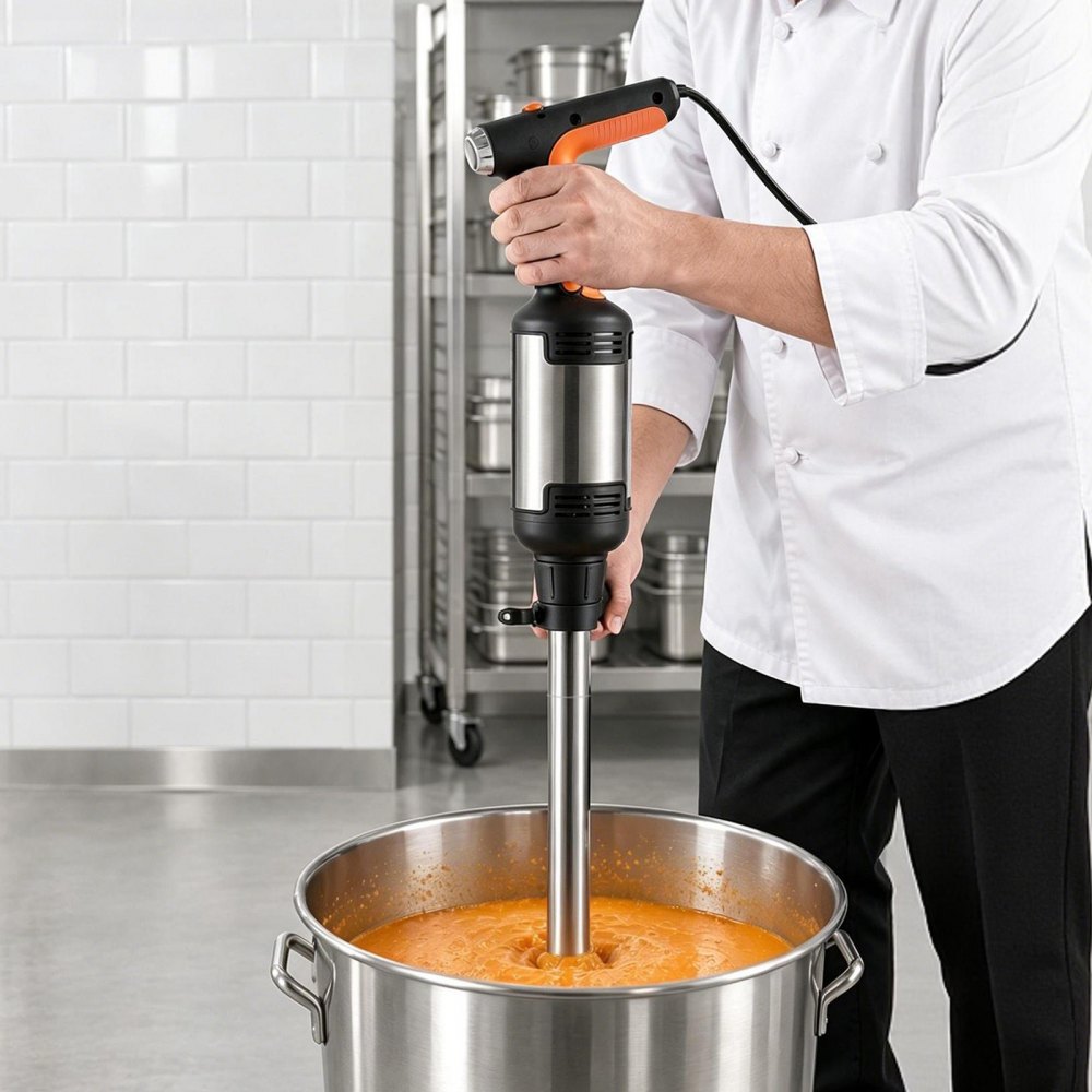 VEVOR Elektryczny blender ręczny 750 W, 457 mm, 4000–15000 obr./min, do restauracji, mikser ręczny do zup i sosów, silnik z czystej miedzi, regulacja prędkości, głowica z 3 ostrzami ze stali nierdzewnej, uchwyt