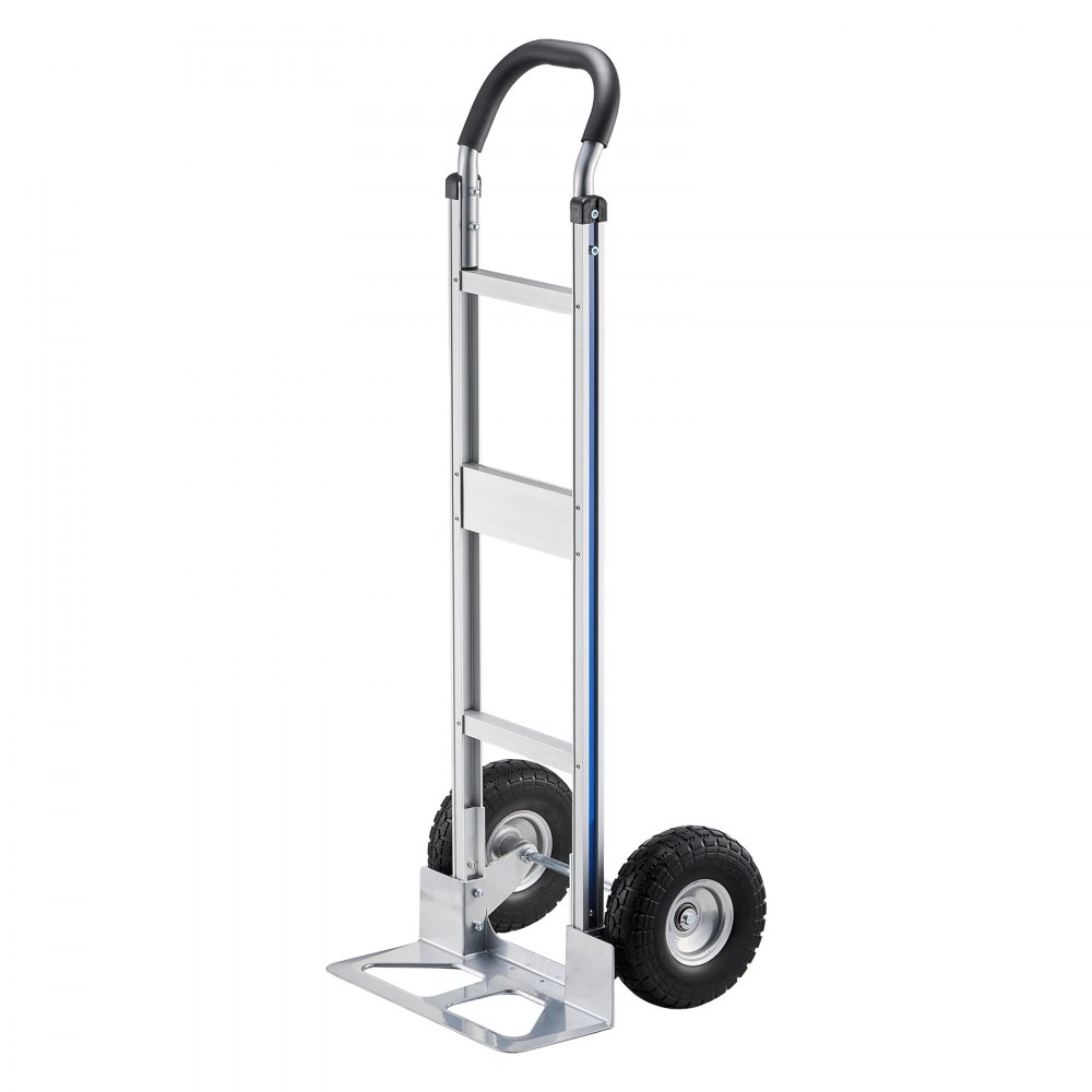 Wózek transportowy VEVOR, udźwig 227 kg, wytrzymały wózek transportowy z uchwytem, ​​wózek ręczny ze stopu aluminium z pasem mocującym, wózek do składowania w domu, biurze lub magazynie, 480 x 500 x 1340 mm
