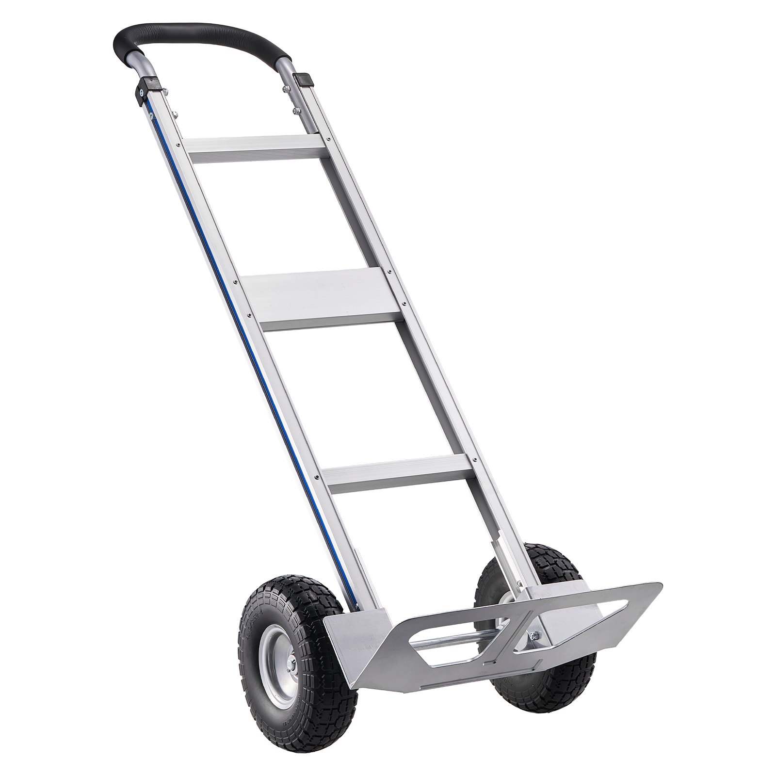 Wózek transportowy VEVOR, udźwig 227 kg, wytrzymały wózek transportowy z uchwytem, ​​wózek ręczny ze stopu aluminium z pasem mocującym, wózek do składowania w domu, biurze lub magazynie, 480 x 500 x 1340 mm