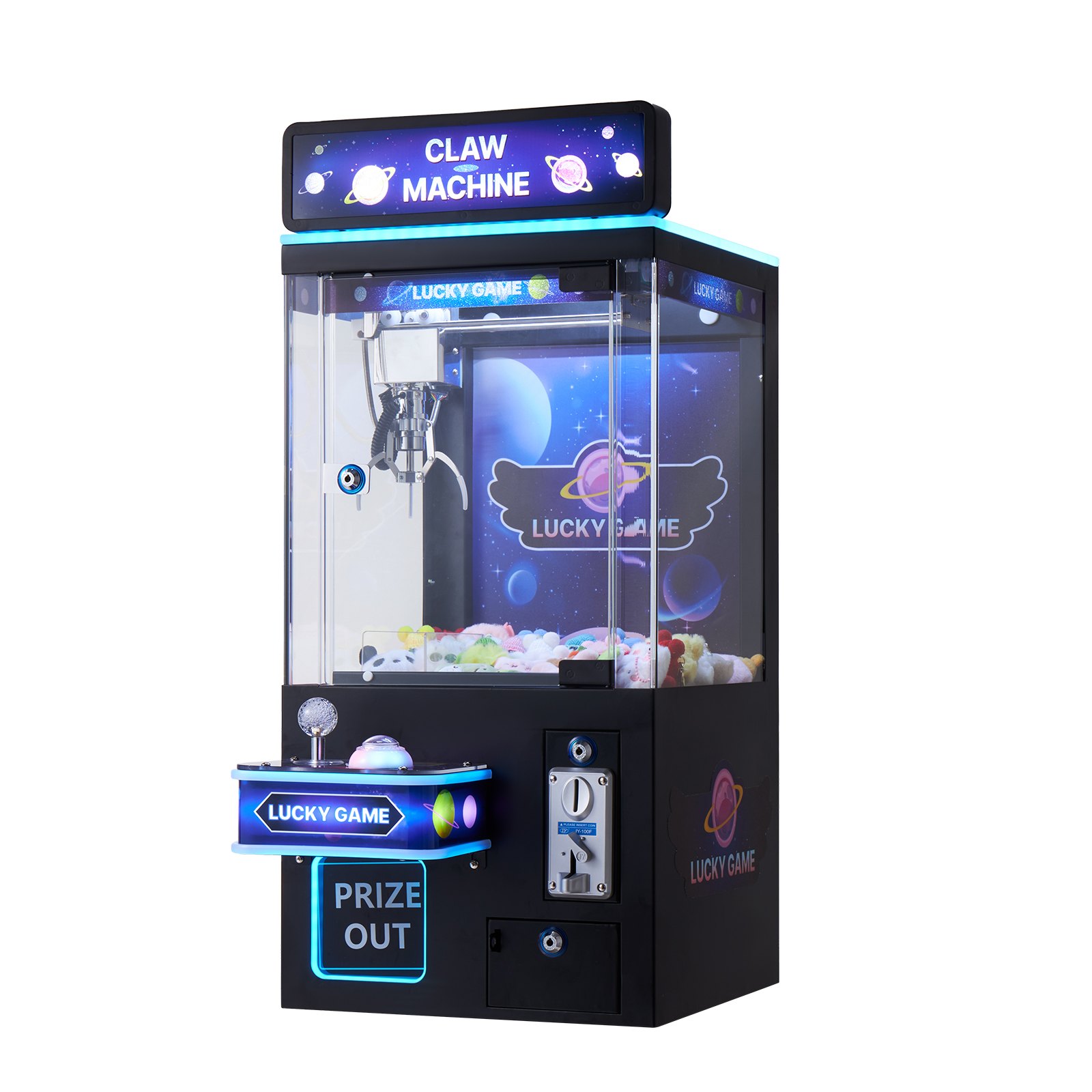 Automat do chwytania VEVOR, średniej wielkości gra zręcznościowa ze światłem i dźwiękiem, regulowane stalowe chwytaki, automat z nagrodami, chwytak, zabawka detaliczna, do kina domowego, czarno-fioletowy