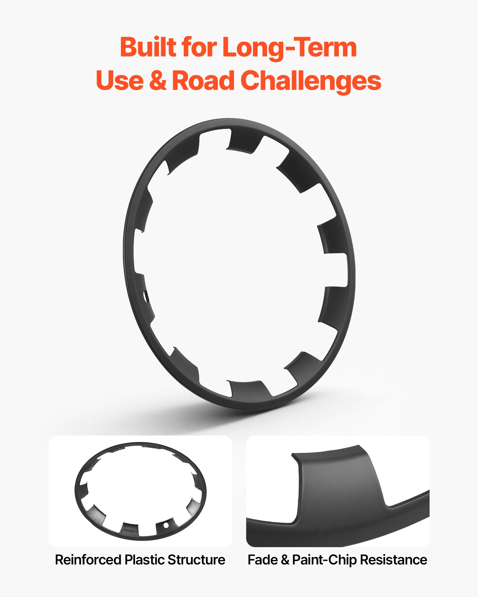 VEVOR 4x Pokrowce na koła do Tesli Model Y 2025, 20-calowe kołpaki wykonane z tworzywa ABS, zestaw 4 pokrowców na koła z 10 ramionami i zatrzaskowym mocowaniem, R20 Pokrowce na koła do dekoracji i ochrony przed kurzem, matowa czerń