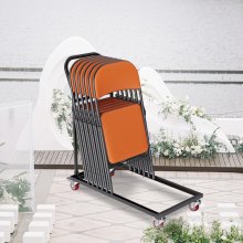 VEVOR 12 Krzesła Składany wózek do przechowywania krzeseł Składany stojak na krzesła Heavy Duty Iron