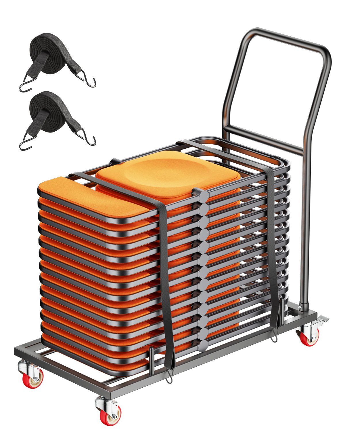 VEVOR składane krzesło wózek na krzesła 25 krzeseł 136 kg kształt litery L 1080x508x1090 mm