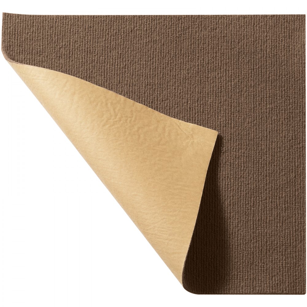 Płytki dywanowe VEVOR do samodzielnego montażu, 457 x 457 mm, samoprzylepne, miękkie, wyściełane płytki dywanowe, samodzielny montaż do sypialni i salonu (opakowanie 10 sztuk, ciemnobrązowe)