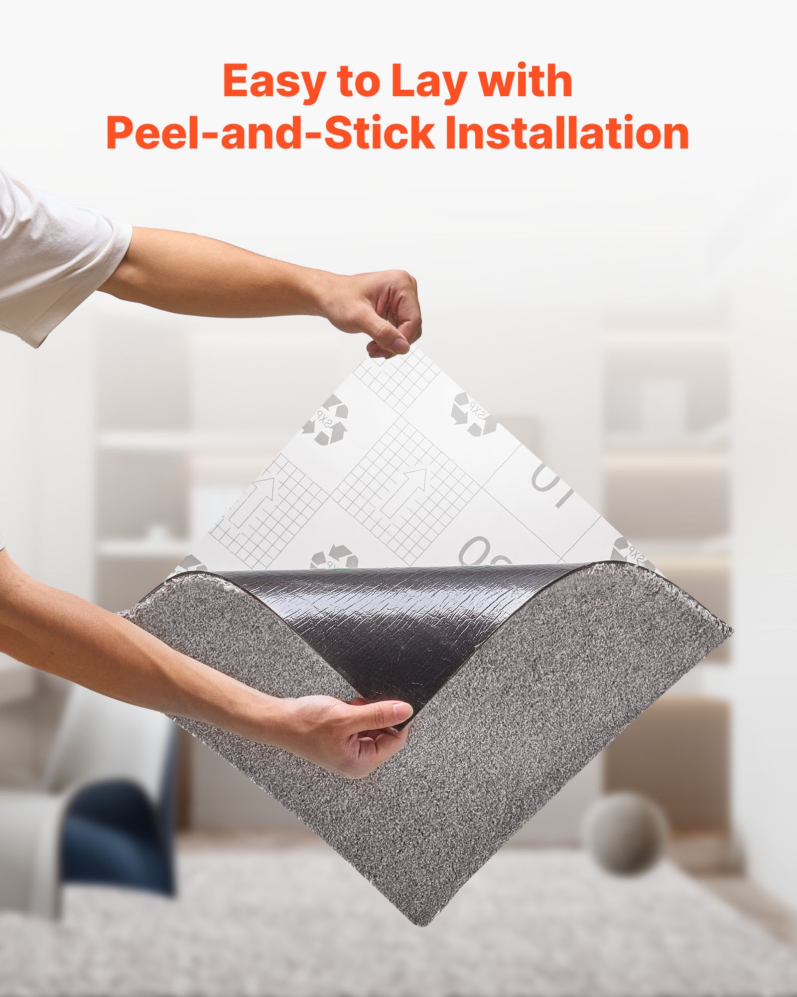 Płytki dywanowe VEVOR 457,2 x 457,2 x 12 mm, opakowanie 10 sztuk, samoprzylepna wykładzina dywanowa 2 m², wykładzina dywanowa, łatwa wymiana DIY w salonie i biurze, ciemnobrązowy