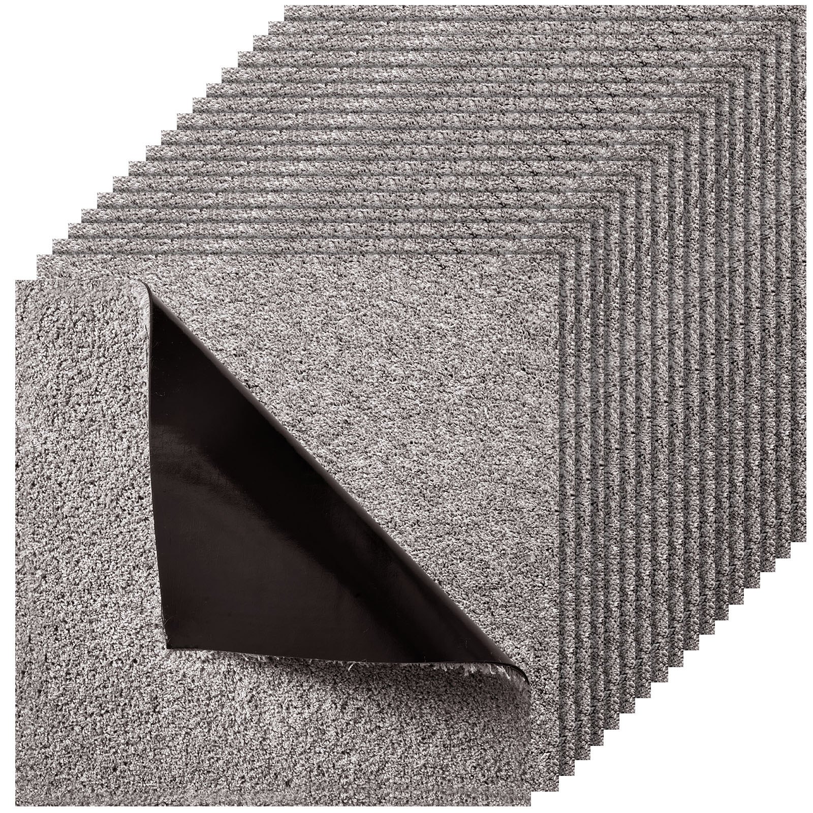 Płytki dywanowe VEVOR 457,2 x 457,2 x 12 mm, opakowanie 10 sztuk, samoprzylepna wykładzina dywanowa 2 m², wykładzina dywanowa, łatwa wymiana DIY w salonie i biurze, ciemnobrązowy