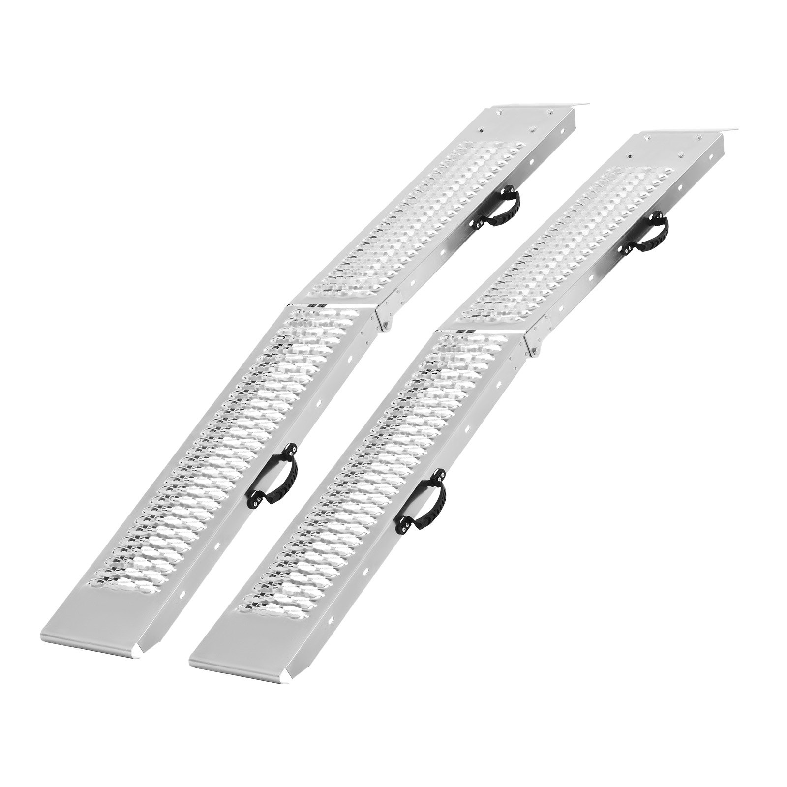 Rampy Stal VEVOR, 2-częściowa, wytrzymała rampa załadunkowa (nośność 453 kg) z szeroką powierzchnią, uniwersalna, stabilna rampa załadunkowa z uchwytami, do quadów, motocykli, rowerów elektrycznych