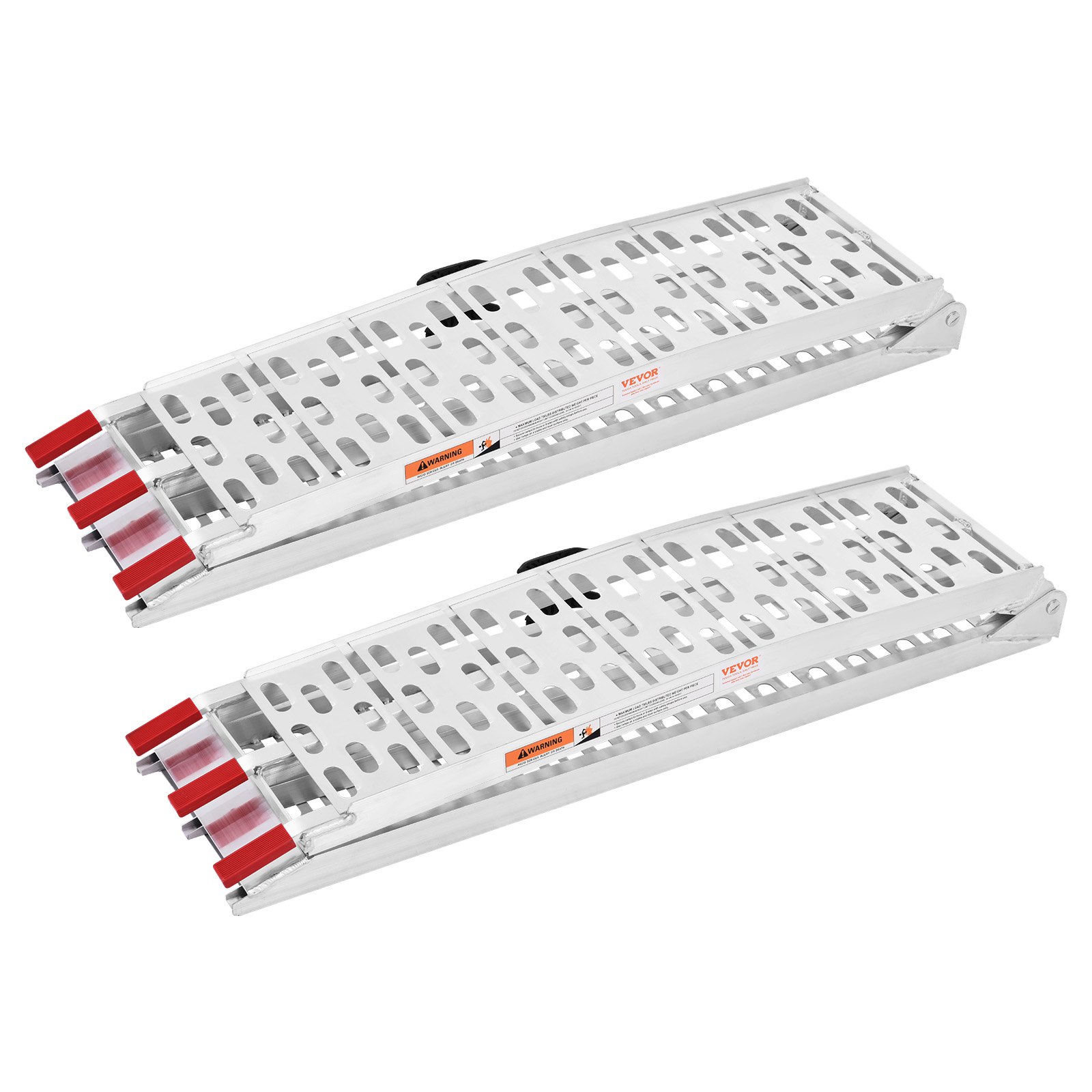 Rampy aluminiowe VEVOR, 2-częściowa, wytrzymała rampa załadunkowa (nośność 680 kg) z szeroką powierzchnią, uniwersalna, stabilna rampa załadunkowa z uchwytami, do quadów, motocykli, rowerów elektrycznych