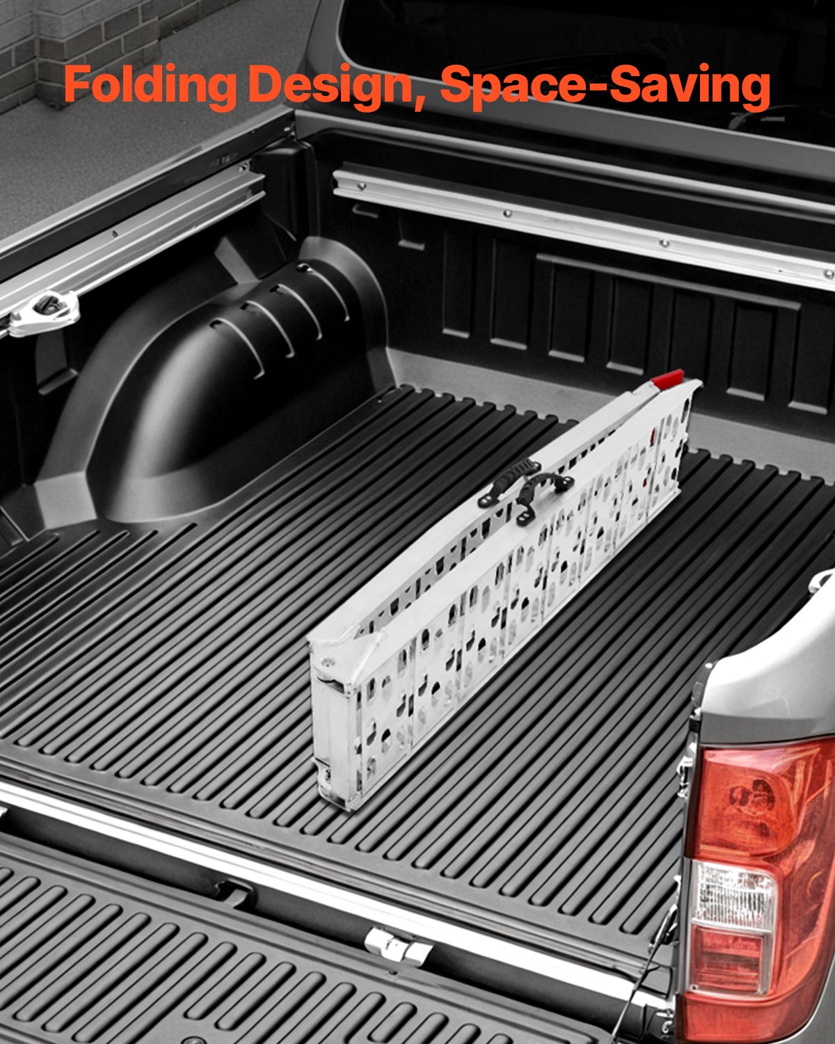 VEVOR Rampa aluminiowa, jednoczęściowa, wytrzymała rampa załadunkowa (nośność 340 kg) z szeroką powierzchnią, uniwersalna, stabilna rampa załadunkowa z uchwytami, do quadów, motocykli, rowerów elektrycznych