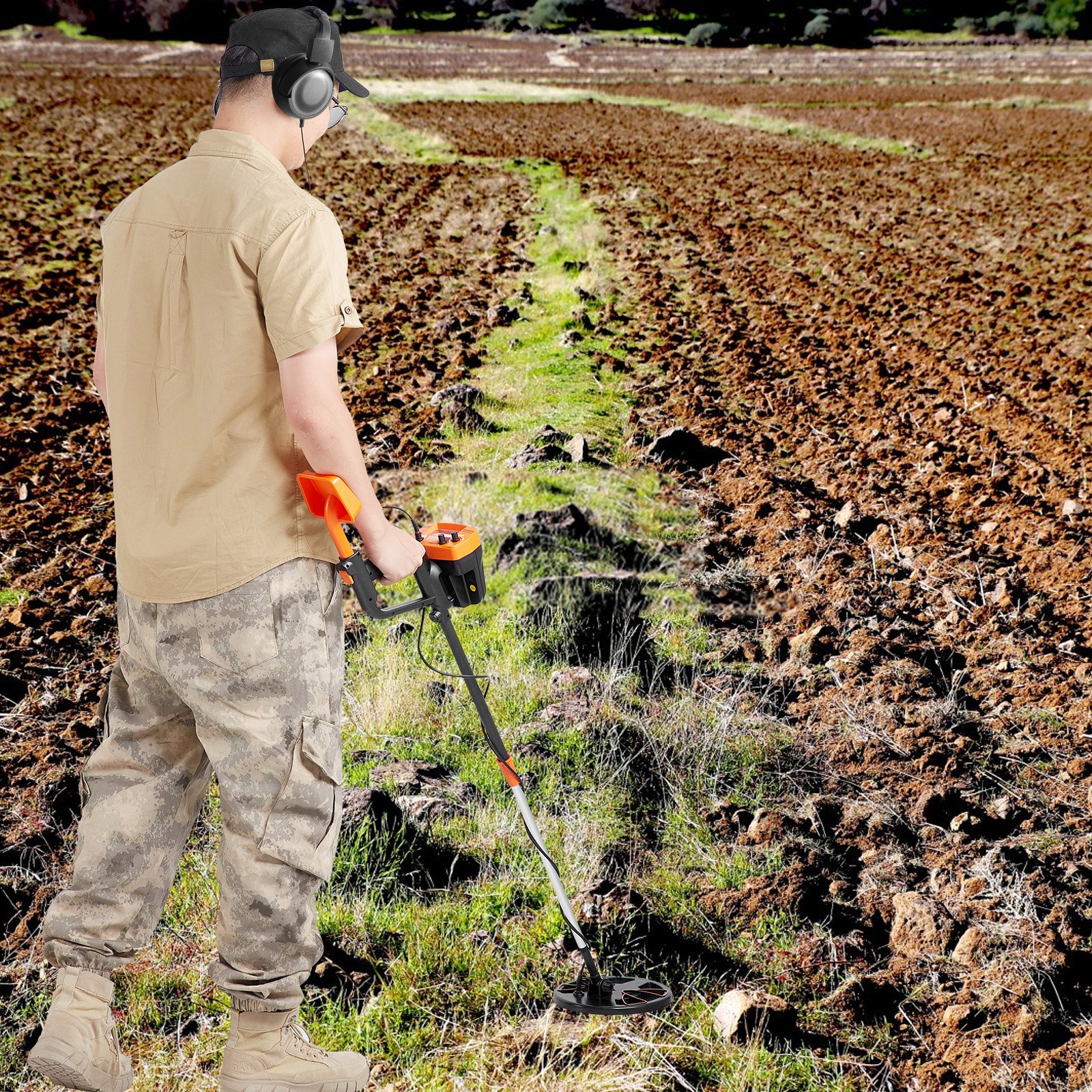Zestaw wykrywacza metali VEVOR dla dorosłych Wielofunkcyjny profesjonalny wykrywacz z 2 trybami Wykrywacz metali Wodoodporna cewka 20,3 cm do większej głębokości z łopatą i futerałem