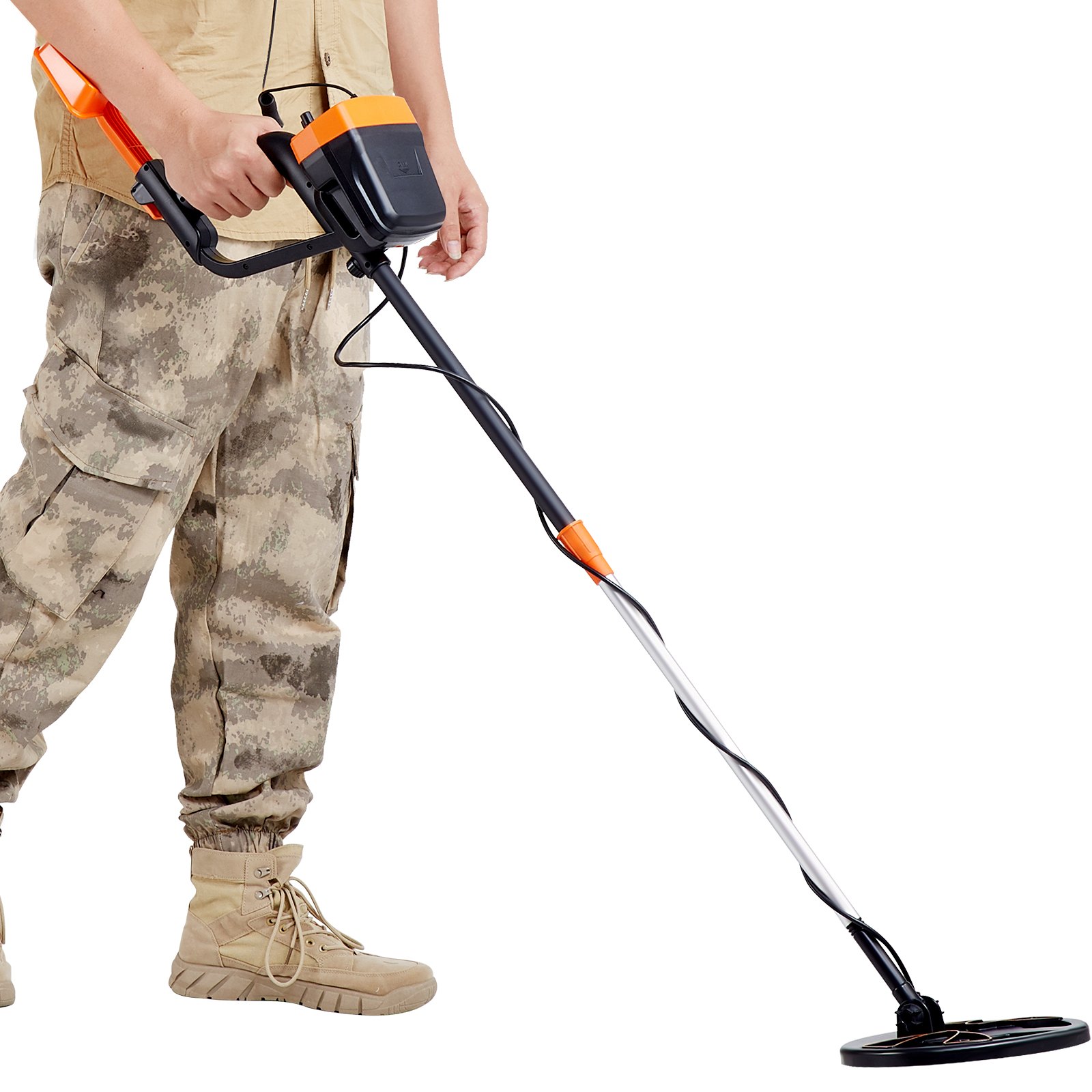 VEVOR Metal Detector Kit for Adults, Multifunctional Professional Detector with 2 Modes, Waterproof 20.3cm Coil for Greater Depth, with Shovel and Carrying Case