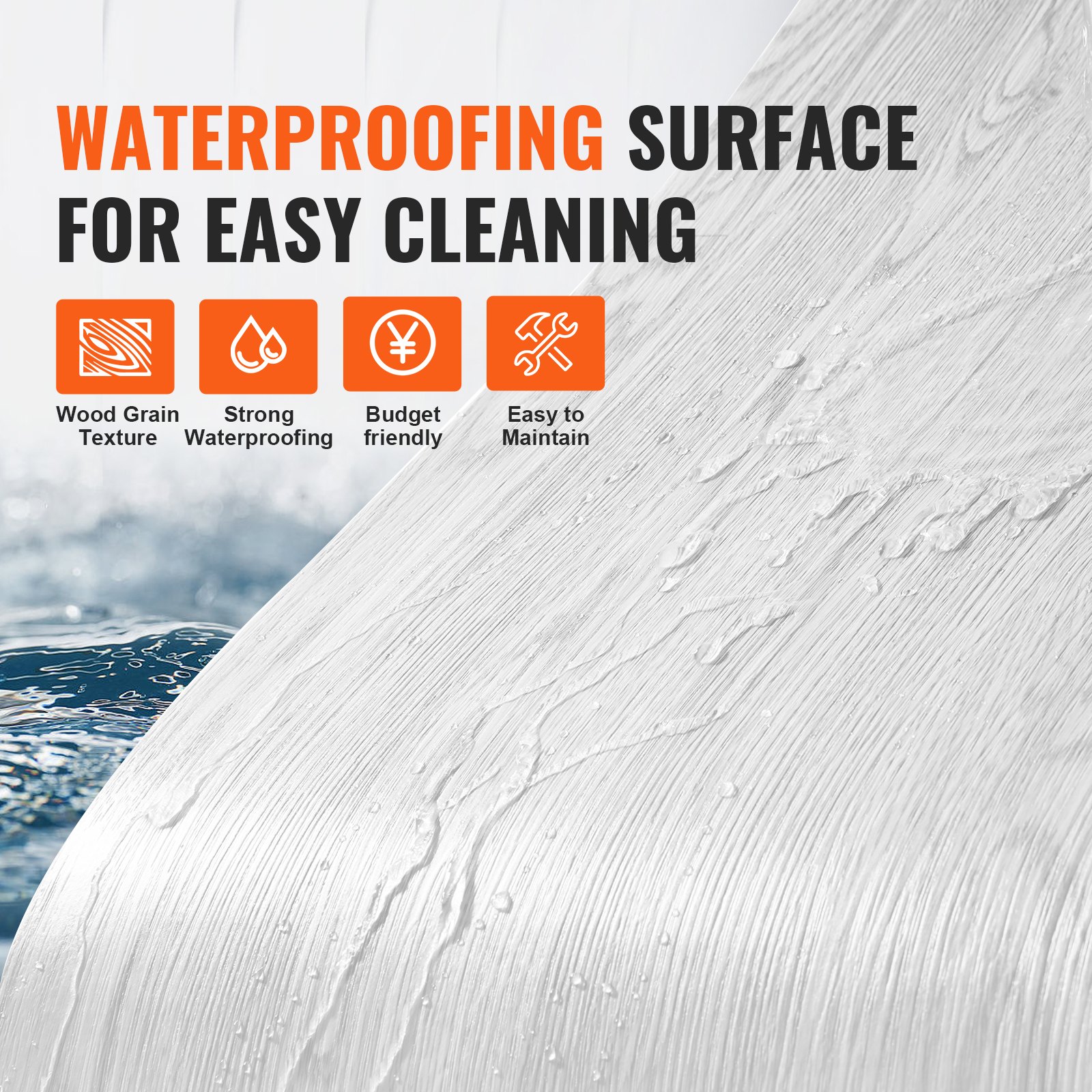 Płytki podłogowe winylowe samoprzylepne VEVOR, 990 x 60 cm, grubość 1,5 mm, odklejane i przyklejane, jasnoszary wzór drewna, podłoga DIY do kuchni, jadalni, sypialni i łazienki