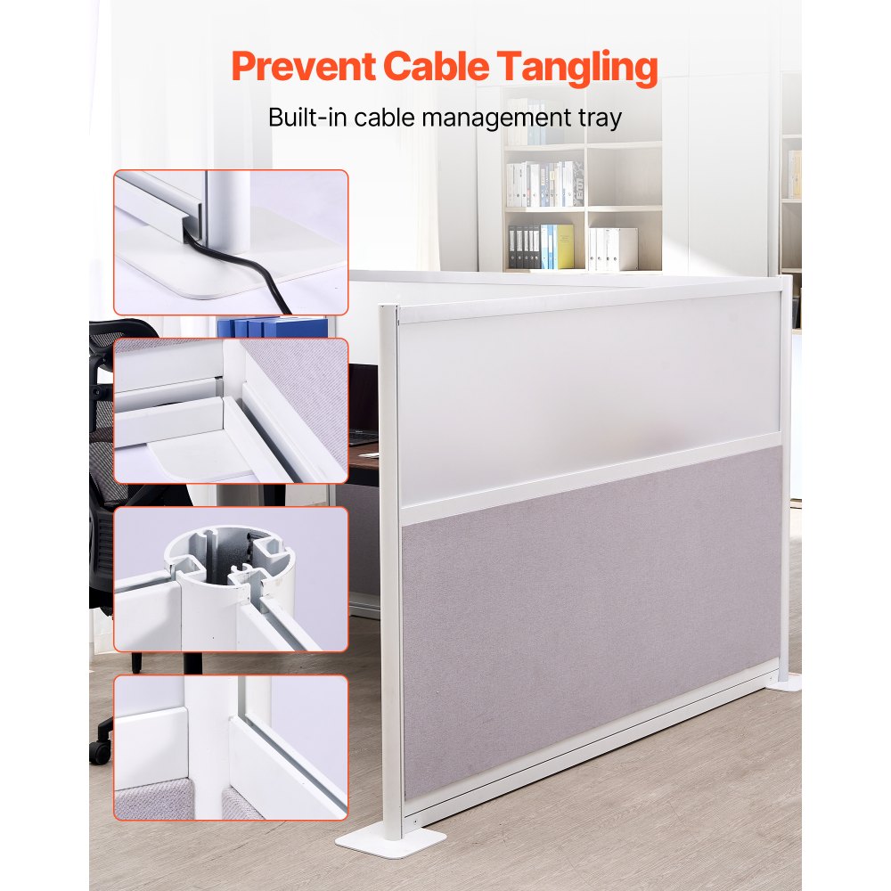 Ekrany działowe VEVOR, ekrany zapewniające prywatność, 2 sztuki, 72 x 48 cali, ścianki działowe, ekran PET do stanowisk pracy z oknami akrylowymi, wolnostojące ekrany składane, idealne do biura, biblioteki, szkoły - miniatúra 3