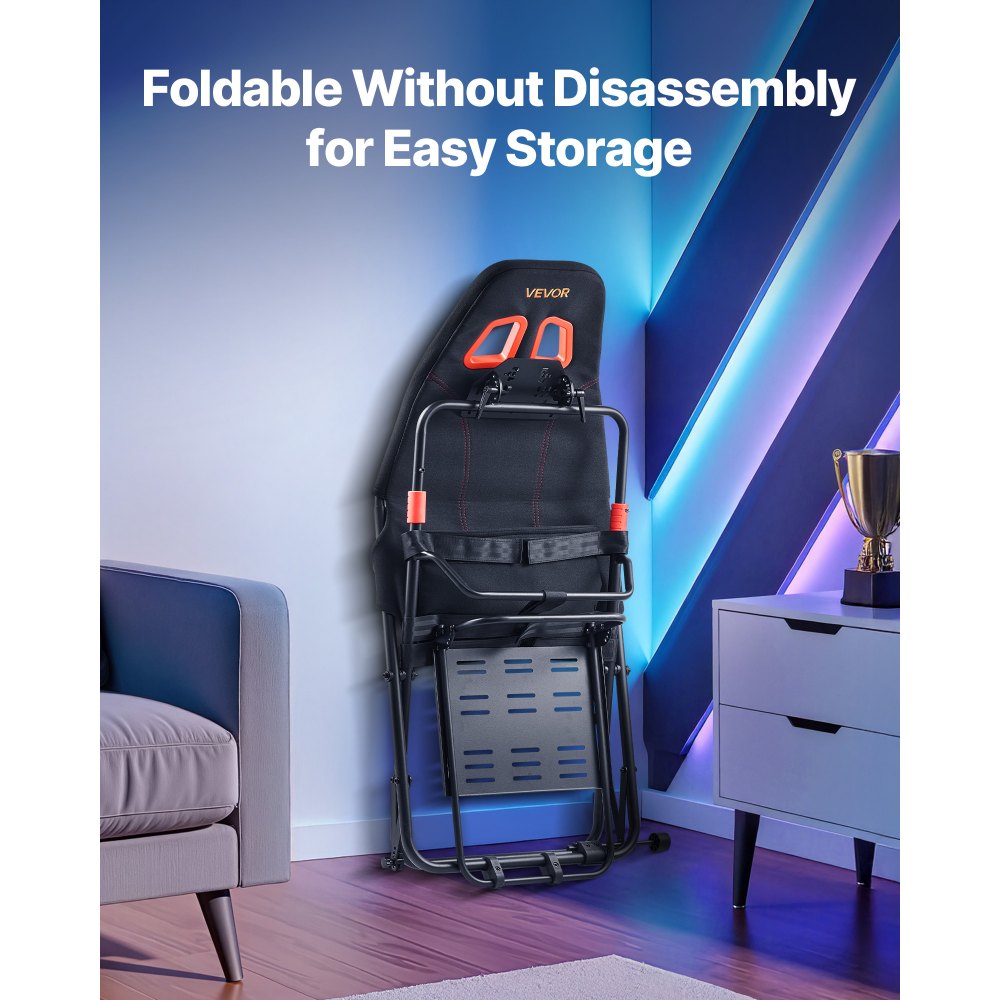 Podstawka pod kierownicę VEVOR, składana i regulowana, kokpit symulatora wyścigów, szerokość 620 mm, kompatybilna z Logitech G923/G920/G29, Thrustmaster T248P, Fanatec, Hori, Mad Catz, czarna - miniatúra 6