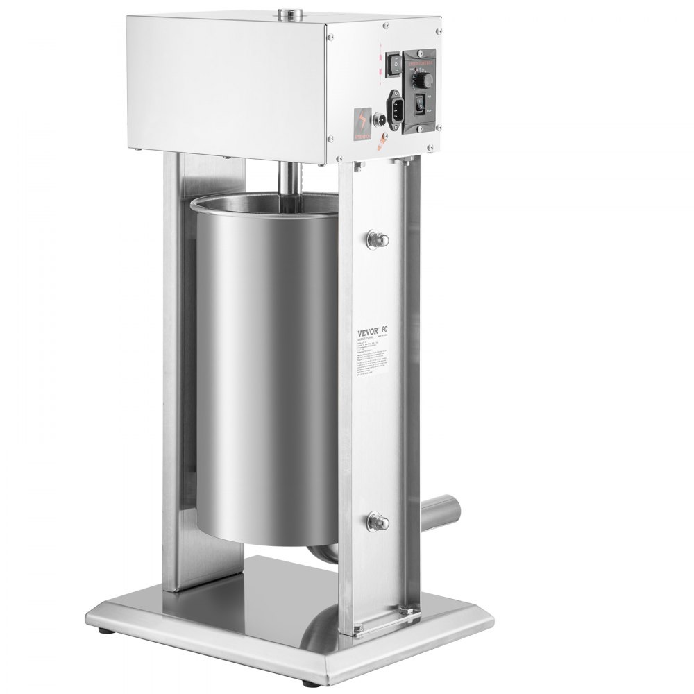 Elektryczna nadziewarka do kiełbas 15 l, stal nierdzewna + aluminium, 260 W Profesjonalna srebrna maszyna do kiełbas z rurkami nadziewającymi 37 / 30 / 21 / 15 mm, regulowana pionowa prasa do kiełbas - miniatúra 12