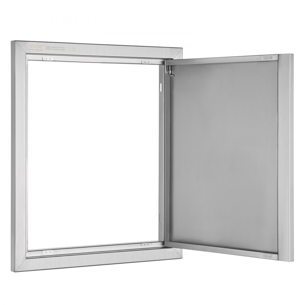 Drzwi dostępowe do grilla VEVOR, 457 x 533 mm, pojedyncze drzwi do kuchni zewnętrznej, drzwi ze stali nierdzewnej montowane na równi z powierzchnią, drzwi ścienne pionowe z chowaną klamką, do wyspy grillowej, stanowiska grillowego, szafki zewnętrznej - miniatúra 11