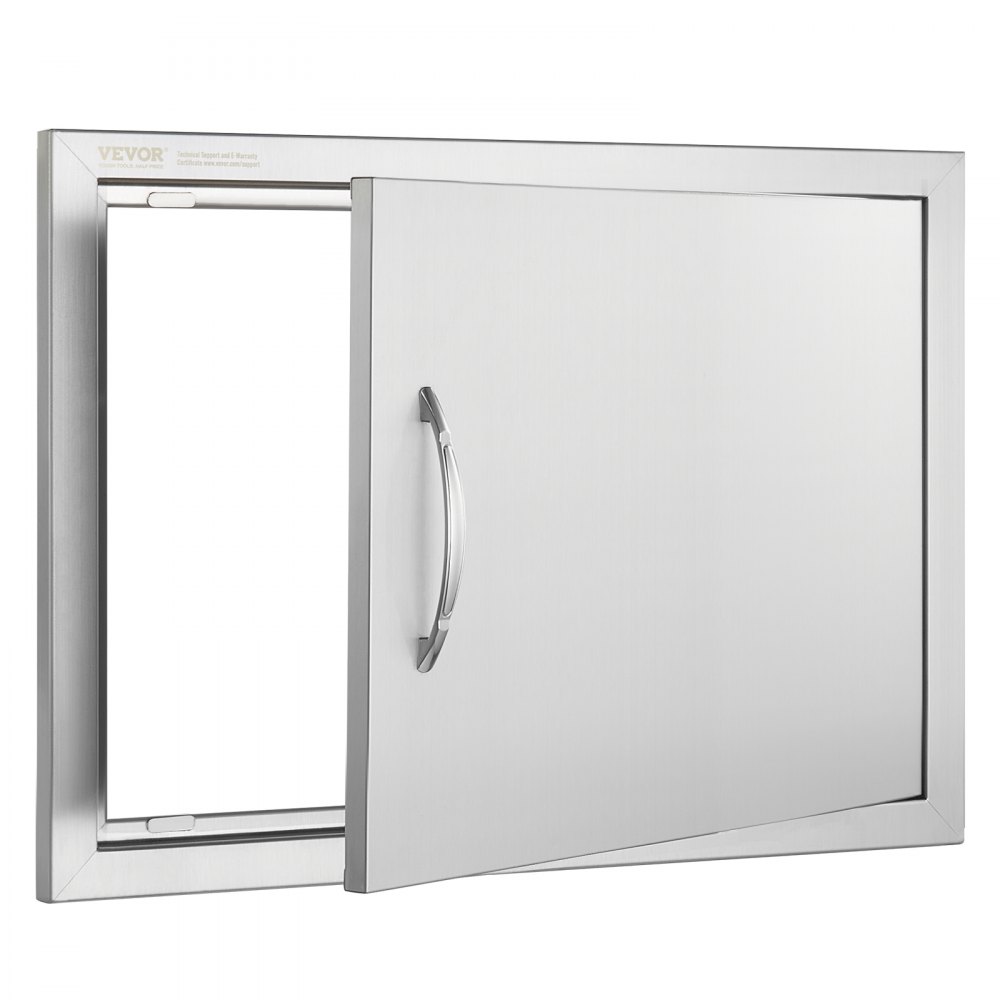Drzwi dostępowe do grilla VEVOR, 610 x 432 x 46 mm, pojedyncze drzwi do kuchni zewnętrznej, drzwi ze stali nierdzewnej montowane na równi z powierzchnią, pionowe drzwi ścienne z uchwytem, ​​do wyspy grillowej, stanowiska grillowego, szafki zewnętrznej itp. - miniatúra 9
