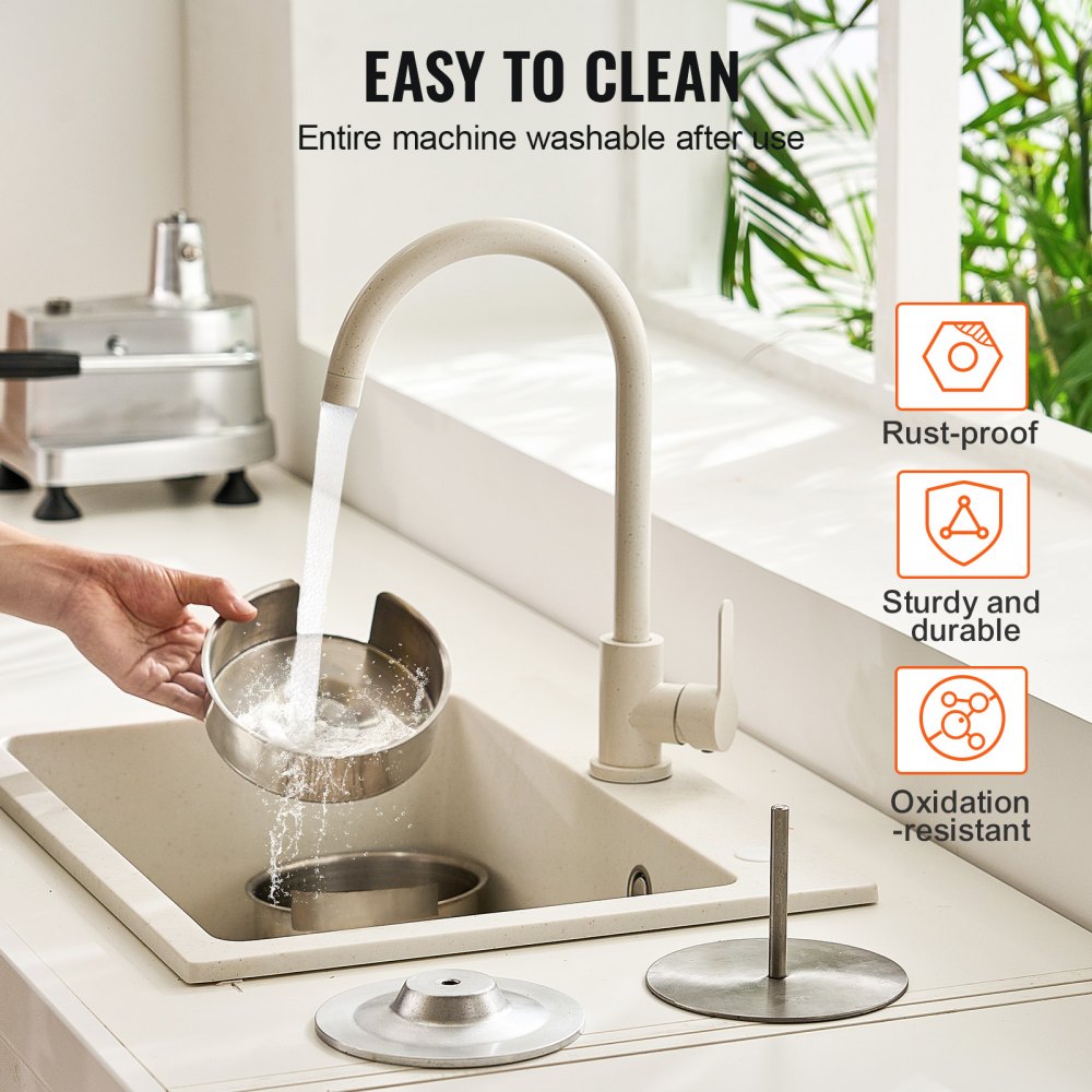 Prasa do burgerów VEVOR Commercial - Maszyna do burgerów 10 / 13 / 15 cm, z 3 opakowaniami papieru do burgerów, profesjonalna prasa do burgerów ze stali nierdzewnej, idealna do burgerów, akcesoria do grillowania - miniatúra 6