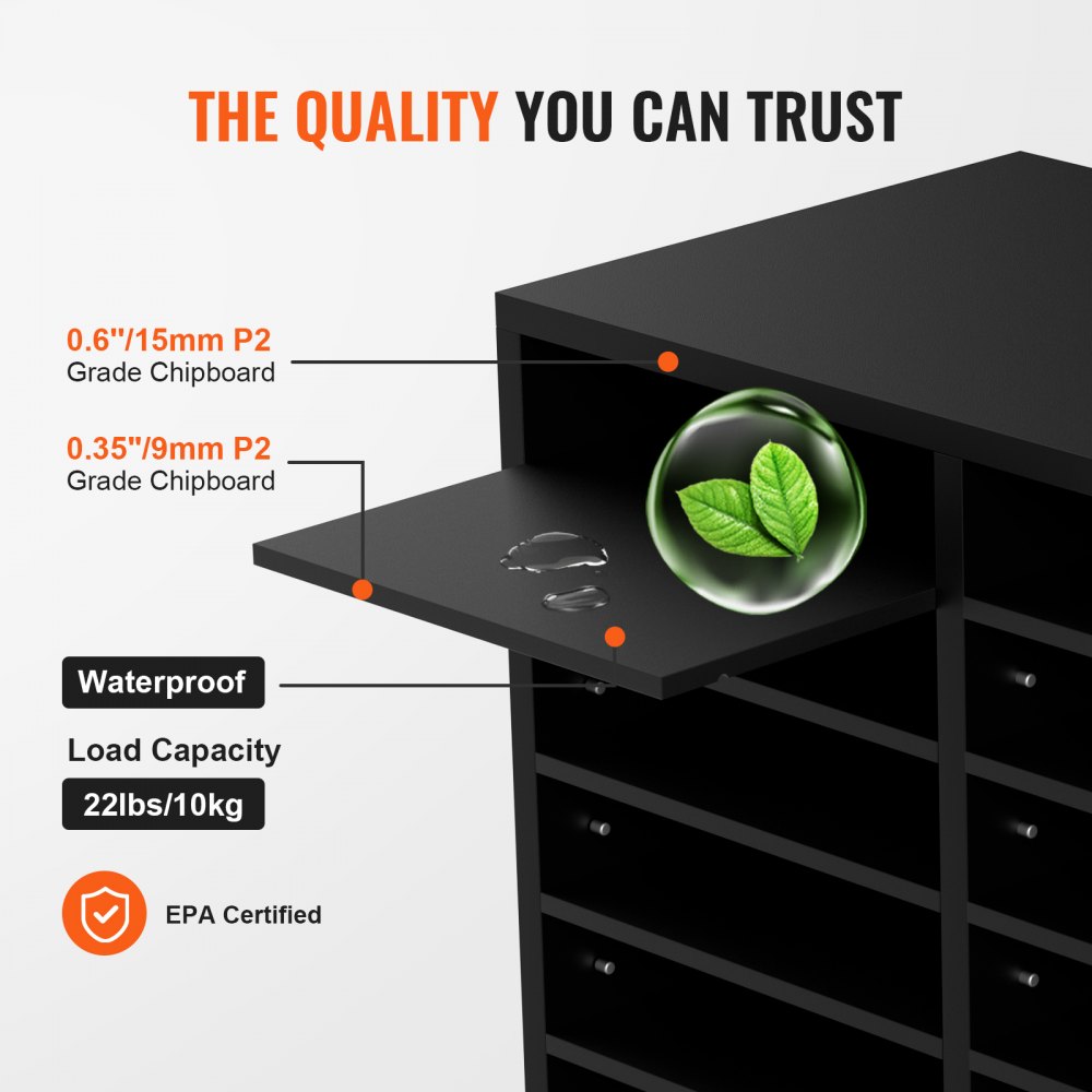 Tacka na listy, organizer na biurko, 520 x 305 x 410 mm, 2,3–5,6 cm, regulowana, pozioma, format A4, tacka na papier, organizer do systemu przechowywania dokumentów biurkowych, archiwizacja (czarna, 2 x 6 przegródek) - miniatúra 3