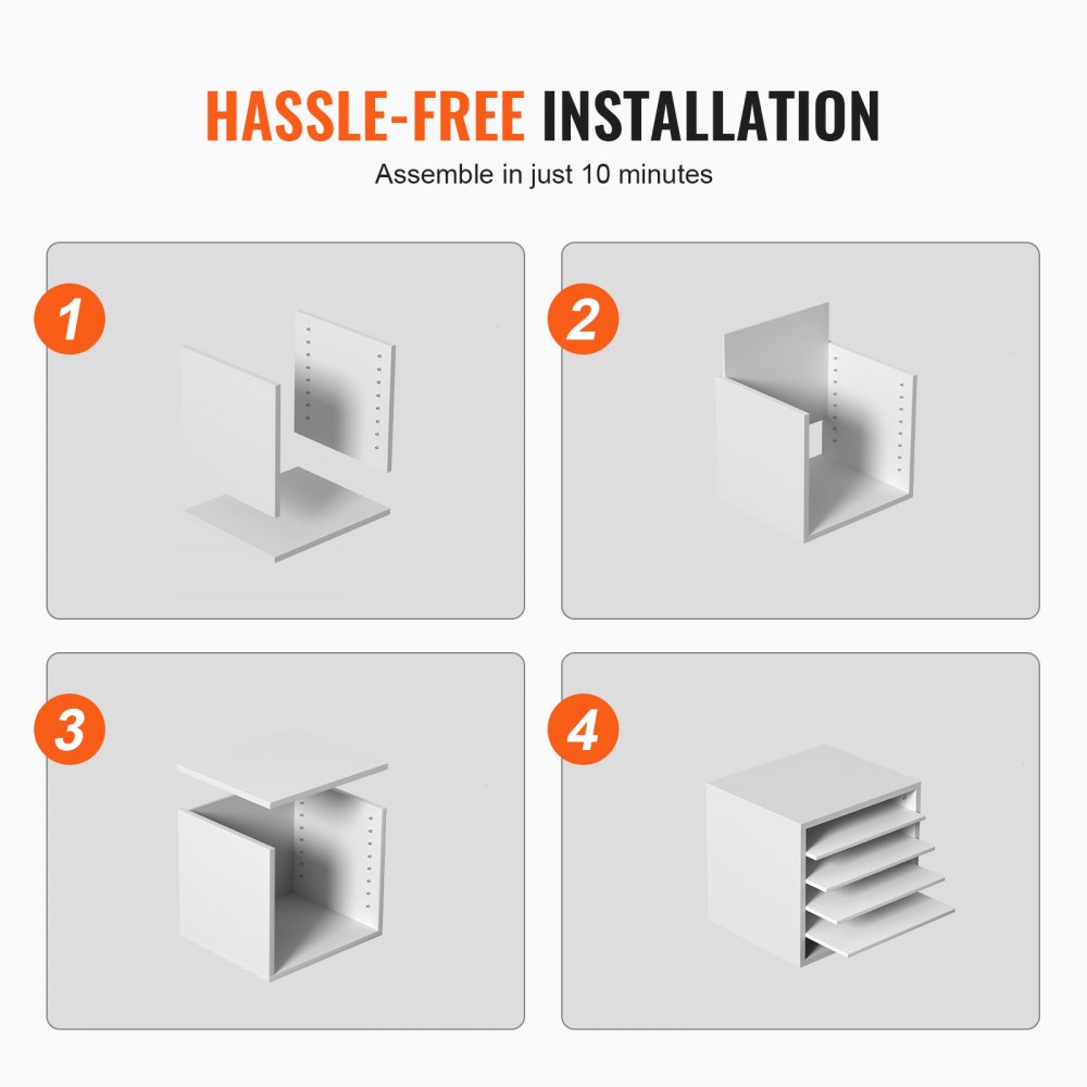 355 x 305 x 330 mm Tacka na dokumenty, organizer na biurko, 2,3-5,6 cm, regulowana, A4, układana poziomo, tacka na papier, organizer do systemu przechowywania dokumentów biurkowych, archiwizacja (biała, 5 przegródek) - miniatúra 6