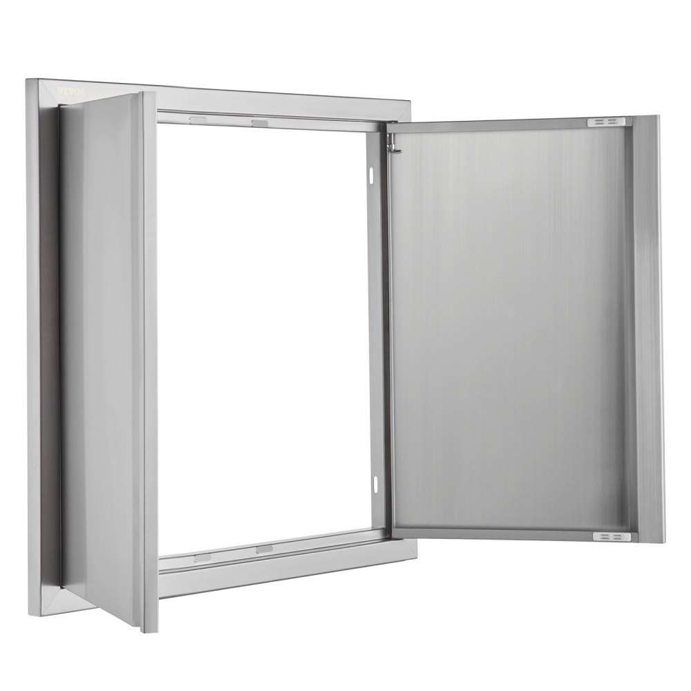 Drzwi dostępowe do grilla VEVOR, 660 x 610 mm, podwójne drzwi do kuchni zewnętrznej, drzwi ze stali nierdzewnej montowane na równi z powierzchnią, pionowe drzwi ścienne z chowanymi uchwytami, do wyspy grillowej, stanowiska grillowego, szafki zewnętrznej - miniatúra 11