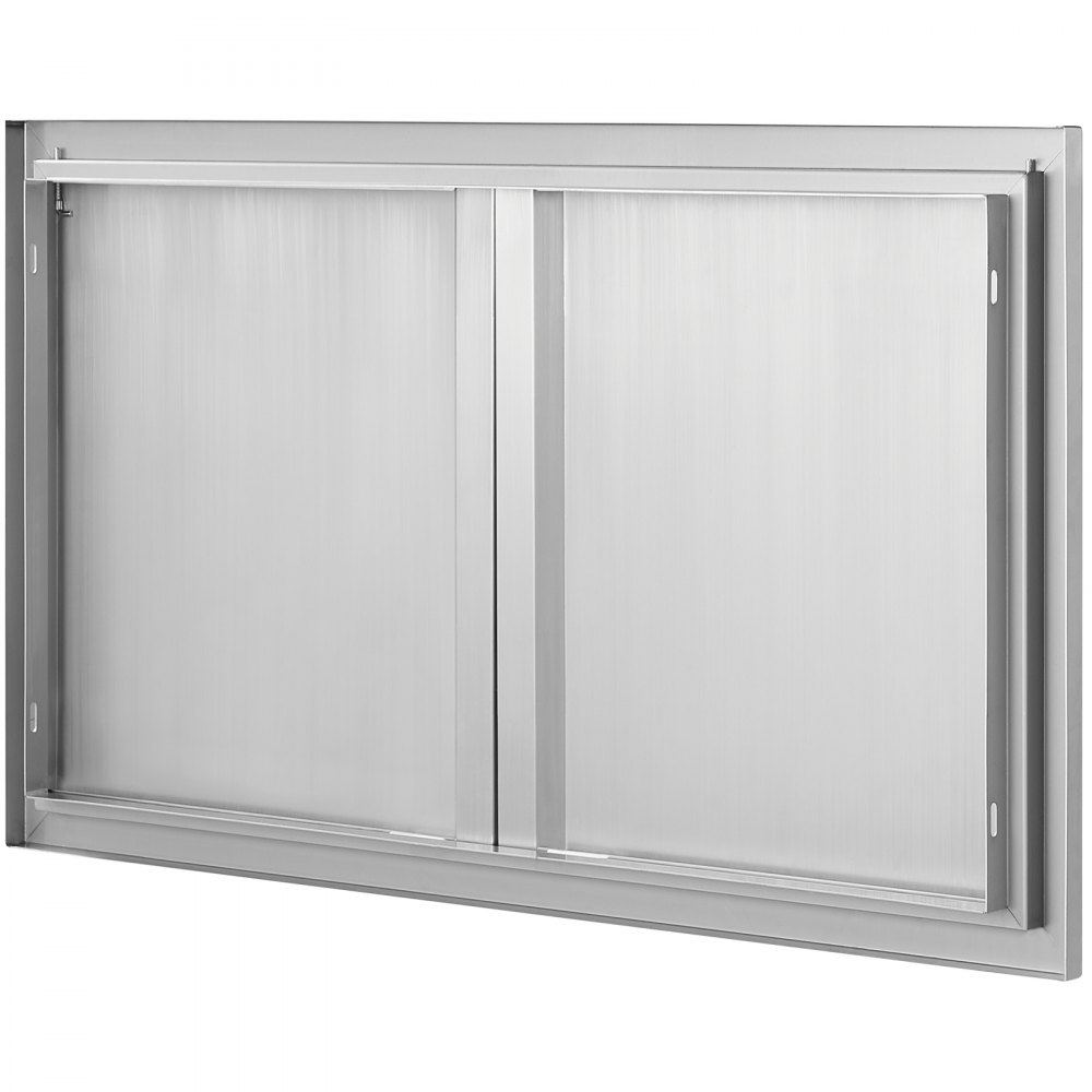 Drzwi dostępowe do grilla VEVOR, 914 x 534 mm, podwójne drzwi do kuchni zewnętrznej, drzwi ze stali nierdzewnej montowane na równi z powierzchnią, pionowe drzwi ścienne z chowanymi uchwytami, do wyspy grillowej, stanowiska grillowego, szafki zewnętrznej - miniatúra 12