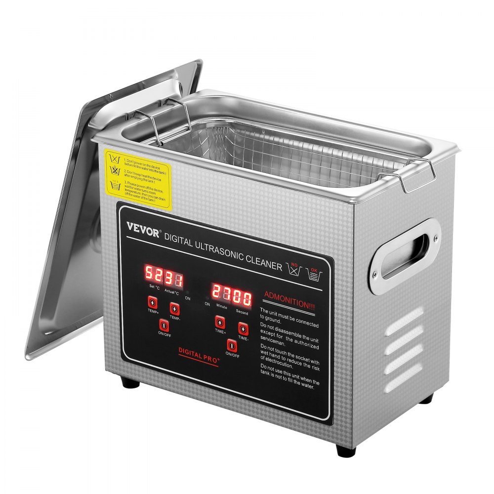 Ultradźwiękowy środek czyszczący Urządzenie ultradźwiękowe do czyszczenia stali nierdzewnej 150 W, 3 l Urządzenie ultradźwiękowe do czyszczenia z wyświetlaczem cyfrowym 0-30 min, ultradźwiękowe czyszczenie biżuterii, okularów, zegarków itp. - fotka 1