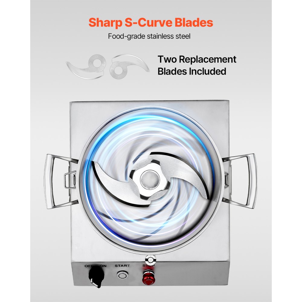 Robot kuchenny Siekacz do warzyw 6 l Siekacz do warzyw wykonany ze stali nierdzewnej dopuszczonej do kontaktu z żywnością z 2 dodatkowymi ostrzami w kształcie litery S, wielofunkcyjny do siekania warzyw, owoców, ziaren, orzechów - miniatúra 4