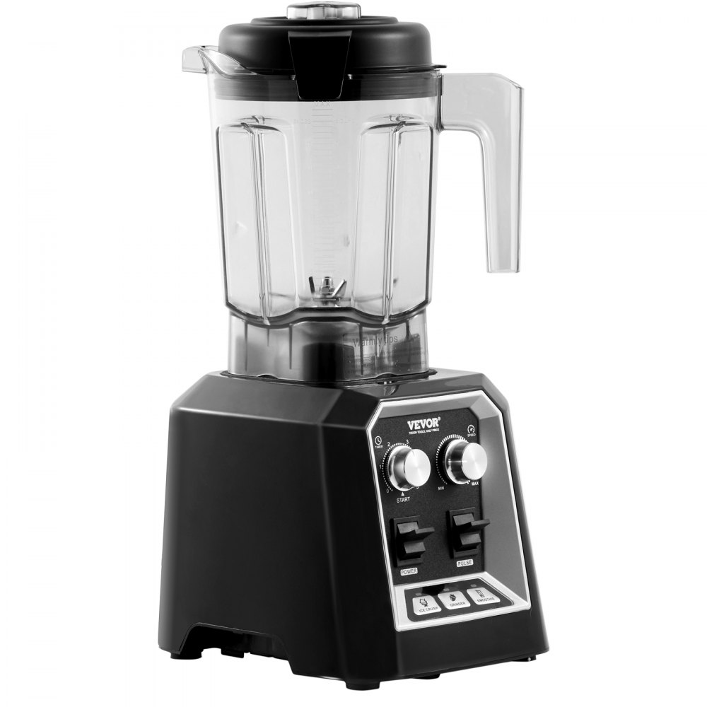 VEVOR, mikser stojący komercyjny o mocy 2200 W ze szklanym dzbankiem, blender o wysokiej wydajności, profesjonalny blender, mikser kuchenny z 3 funkcjami, do mrożonych napojów, koktajli mlecznych, smoothie i kruszenia lodu, czarny - miniatúra 10