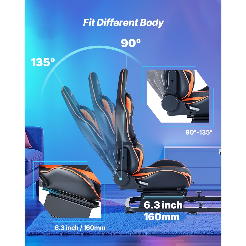 Podstawka pod kierownicę VEVOR, kokpit symulatora z podwójnym ramieniem i szyną, kompatybilna z pedałami Logitech G25, G27, G29, G920, G923, Thrustmaster T300RS, TX F458, T500RS, T3PA-PRO (F1/GT) i CSR - miniatúra 5