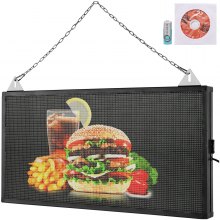 vevor led scrolling sign, 27\" x 14\" wifi & usb control, full color p5 programmable display, กระดานข้อความความละเอียดสูงในร่ม, ป้ายอิเล็กทรอนิกส์ความสว่างสูง, โซลูชั่นที่สมบูรณ์แบบสำหรับการโฆษณา