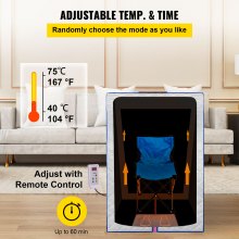 VEVOR Sauna Portable Heater, Infrared Sauna Box, 680W Home Sauna, Portable Home SPA with 60min Timer, Adjustable Temperature, Remote Control, Foldable Chair, Heating Foot Pad, Personal SPA