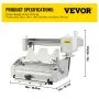 VEVOR Wireless Glue Book Binding Machine A4 Manual Hot Glue Book Binder 110V with Milling Spine Rougher Binding Machine for Paper Books Albums Notebook