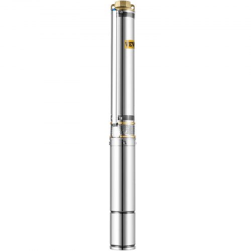VEVOR Stainless Steel Submersible Well Pump 220V 4SDM Submersible Pump for Wells 0.75kW Depth Pump Up to 69m Flow Rate 6500L / H Submersible Pump with 20m Cable