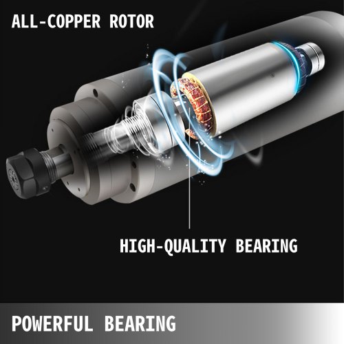 VEVOR 0.8KW 2220V Water Cooled Spindle Motor CNC Water Cooling Spindle Motor for CNC Engraving Milling Machine