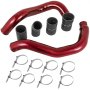 red VEVOR turbo intercooler pipe kit with black connectors and silver clamps.