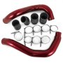 red VEVOR turbo intercooler pipe kit with black connectors and clamps